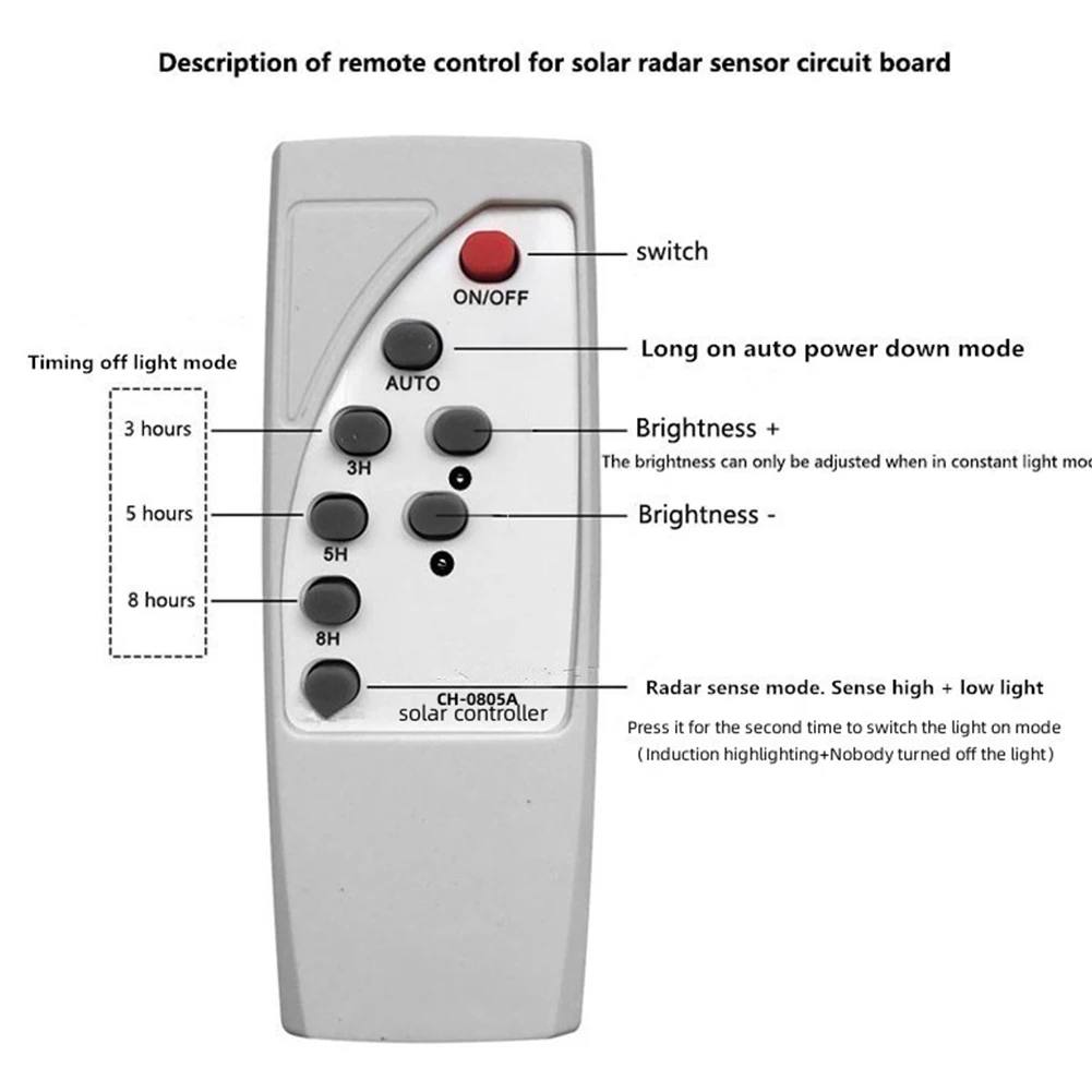 3.2V 3.7V Automatic Control Lamp Board Microwave Radar Human Body Induction Solar LED Driver Controller Board Remote Control