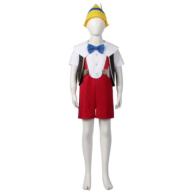 In Stock Pinocchio Children Cosplay Halloween Christmas Party Costume Cos Clothes Stage Performance Role Play Free Shipping