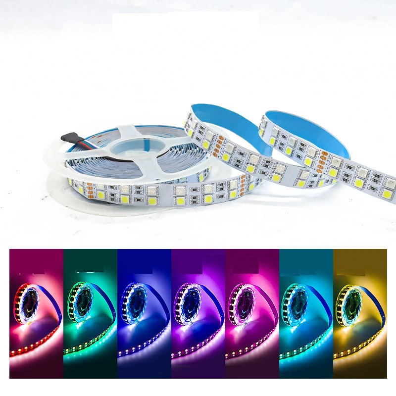 5m 12v 24v RGBW RGBWW RGB+RGB LED Strip 5050 Double Row RGB+White RGB+Warm White 120 leds/m IP33 IP67 Outdoor Indoor Bright