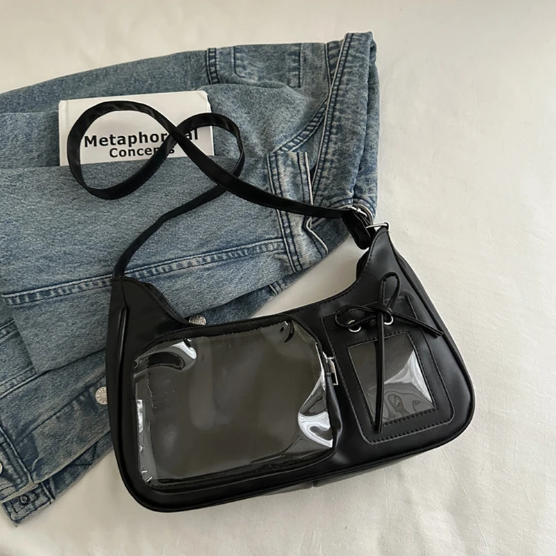 Y2K Harajuku Shoulder Bag Women's Korean Transparent Crossbody Bag Japanese Minimalist Handbag