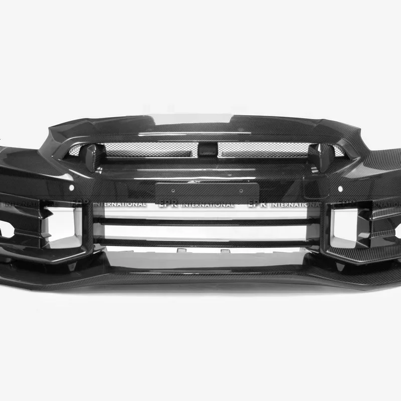 New Well-made Double-side Dry Carbon Front Bumper with Exhaust for 2024+ for R35 GT-R TSM24 Includes Front Lip & Diffuser