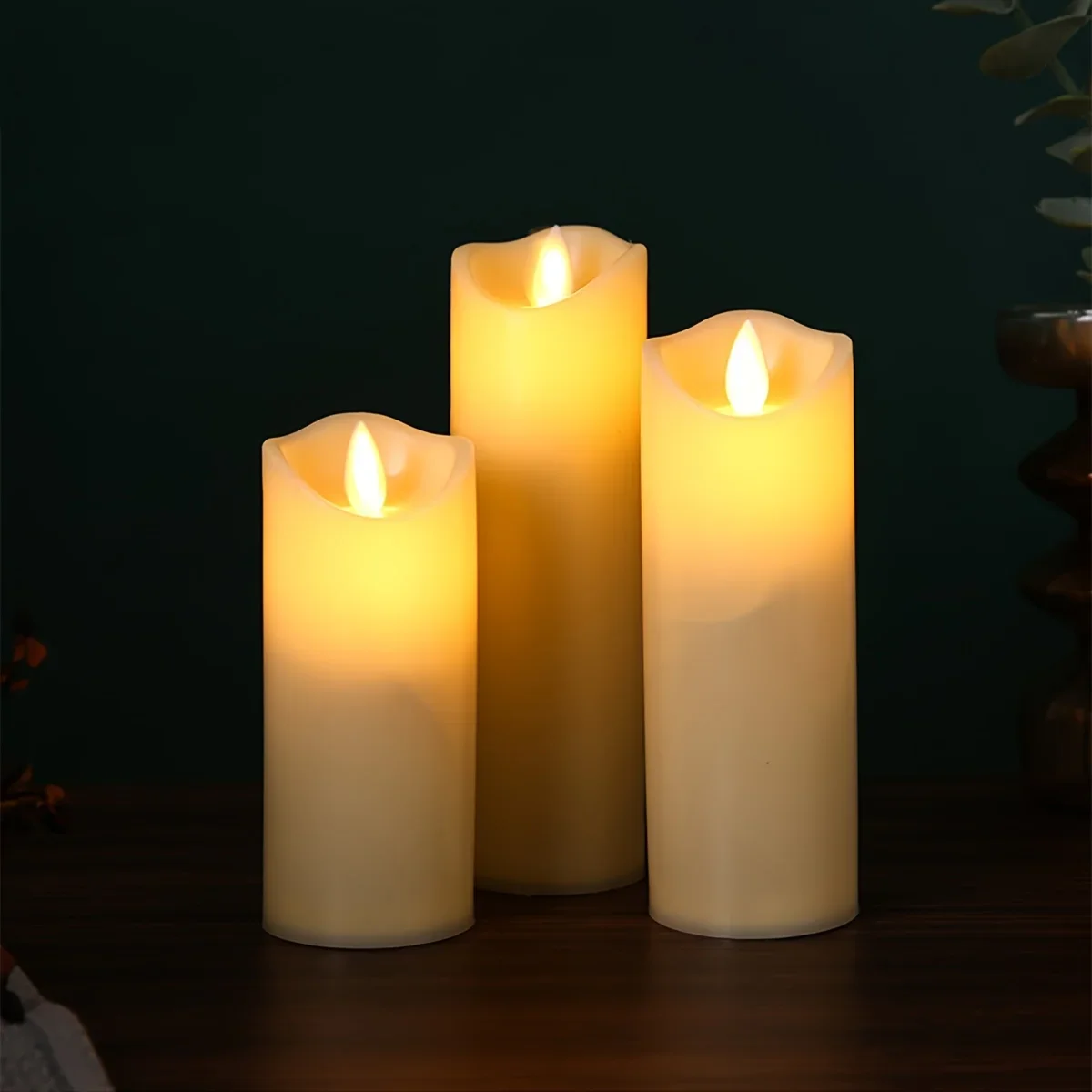3PCS LED Electronic Flameless Candle Light Scene Arrangement Surprise Decorative Light Lightweight and Convenient to Carry