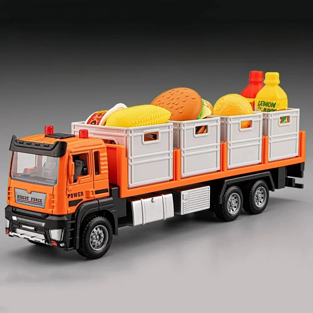 

Миниатюрная модель грузовика-контейнеровоза для перевозки фруктов и овощей, литая под давлением, из сплава, с инерционным приводом, игрушка-головоломка для детей