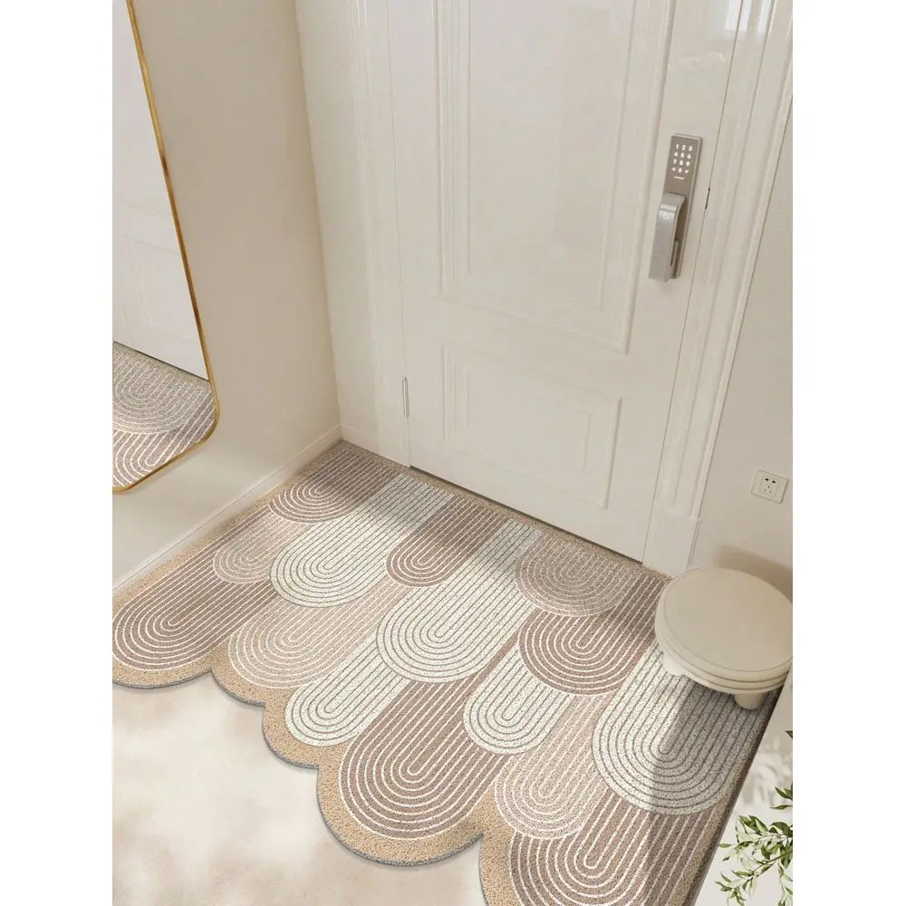 

1pc Pvc Doormat In Plant Pot Design With Silk Circle, Fresh Style, Mud Scraping, Easy To Clean, Doorway Mat Suitable For Restau