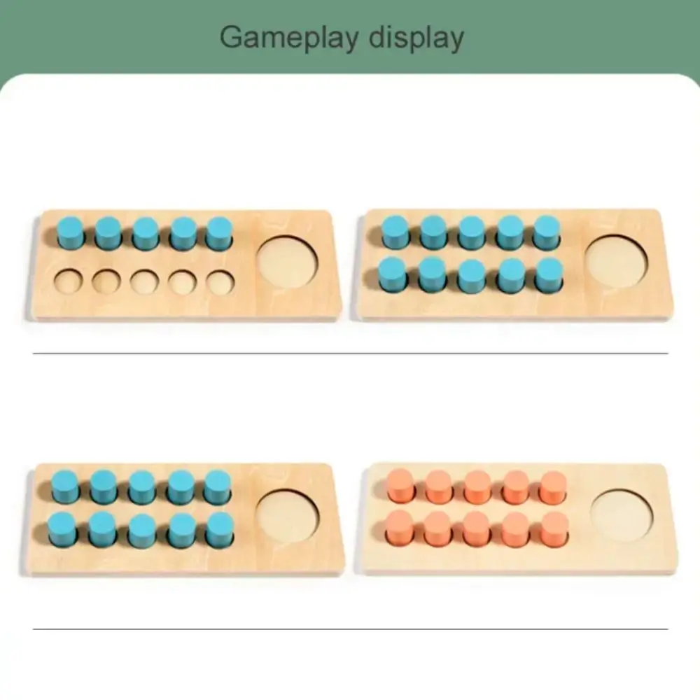 1 Set Ten Frame Kids Arithmetic Toys Wooden Logical Thinking Kids Math Modular Toys Cognitive Number Matching