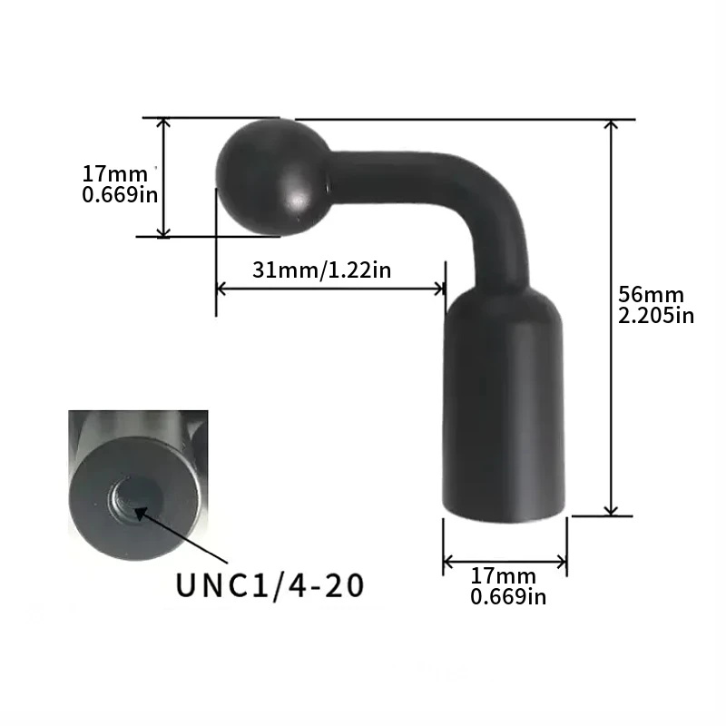 1 stücke 17mm Kugelkopf Adapter für Telefon Tablet GPS Navigator Halterung Halter 1/4 Gewinde auf 17mm Kugelkopf stativ Mount Stecker – Detail 6