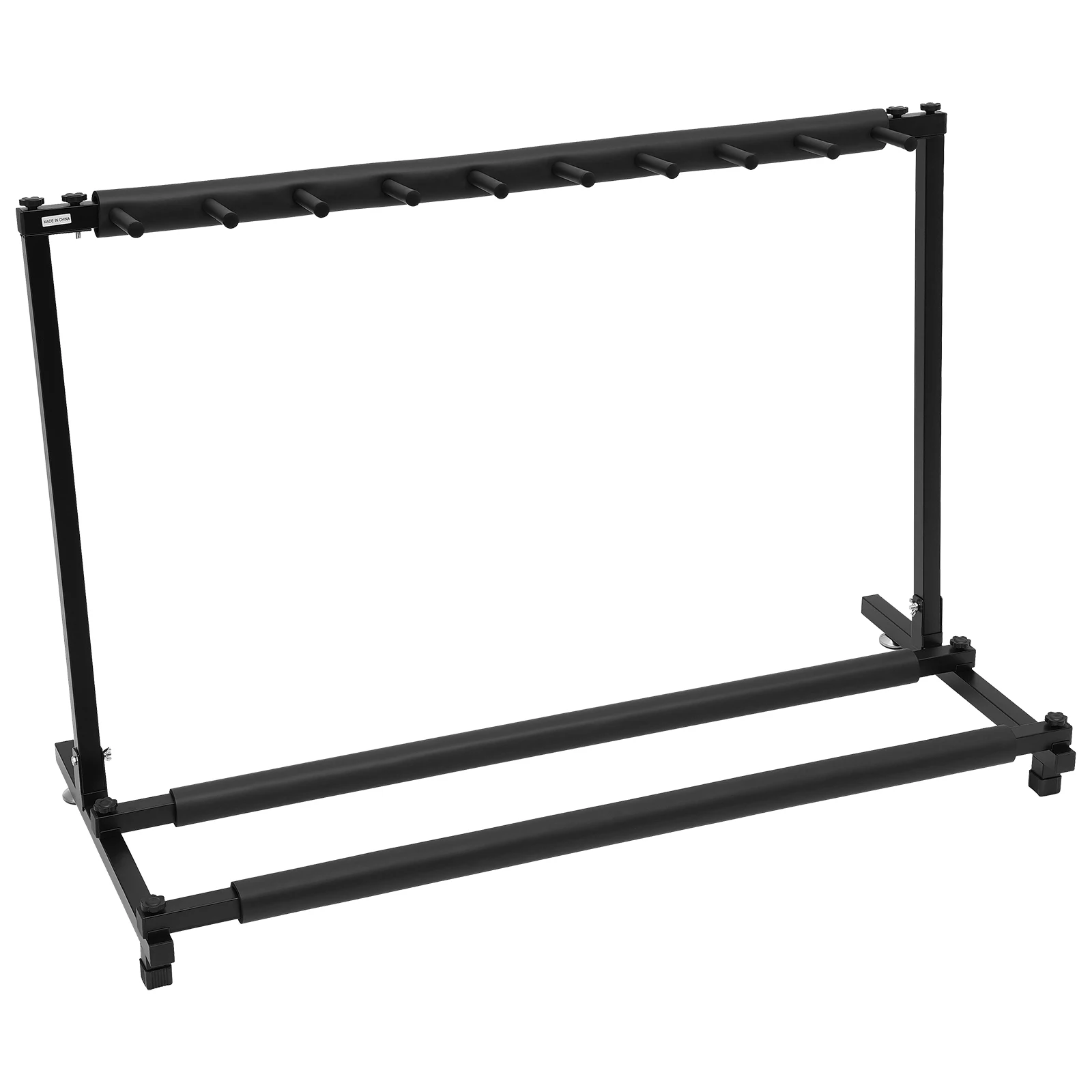 Soporte de exhibición de guitarra de 9 cabezales Soporte de guitarra de hierro plegable con soportes y acolchado 110 * 47 * 73 cm