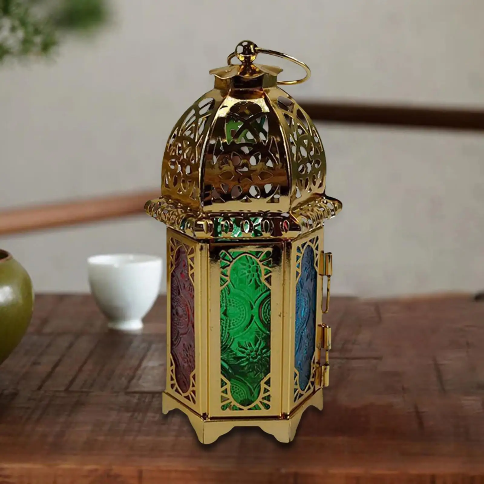 Vintage Style Candle Holder Lantern Lamp Wind Light for Party Desk Home Decor Gifts Moroccan Wedding Christmas Tabletop Tealight