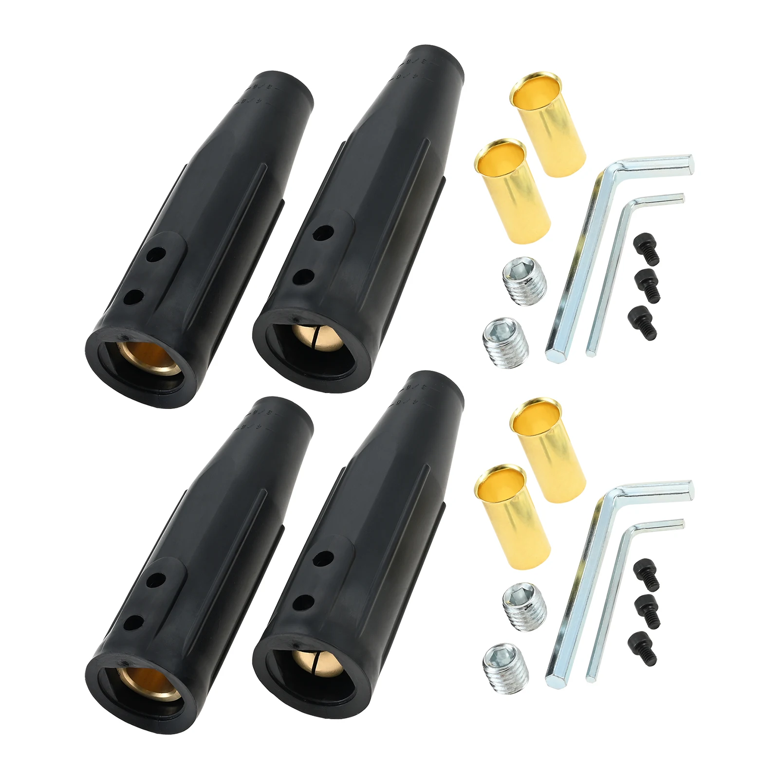 2 Sets LC-40 Male and Female Welding Leads Quick Connector Wrench Kit for 1/0 and 2/0 Welding Cable Capacity 350 Amp 50-70 SQ-MM