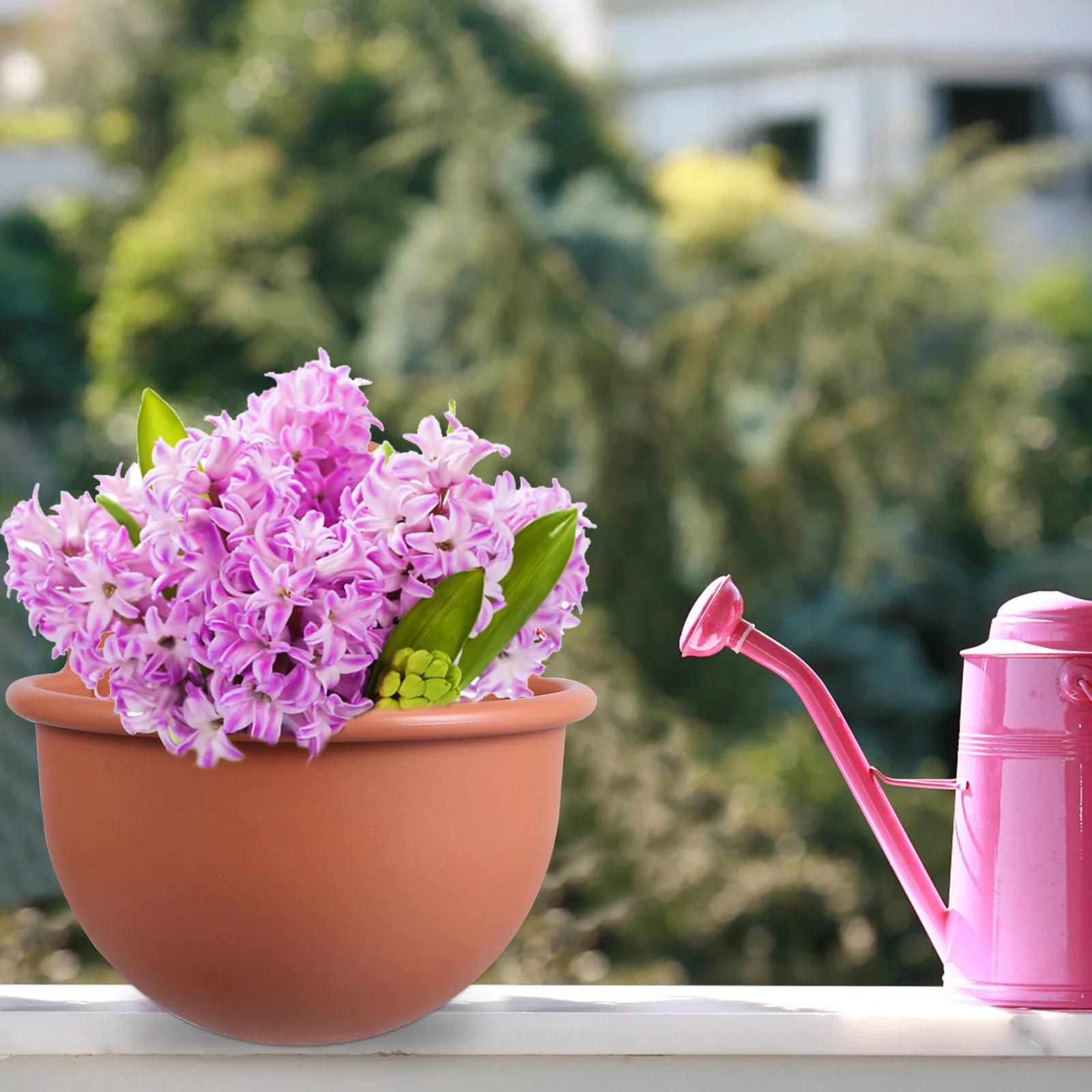 1pc engrossado pendurado vaso de flores plástico montagem na parede planta titular para decoração casa cesta flor leve durável jardim