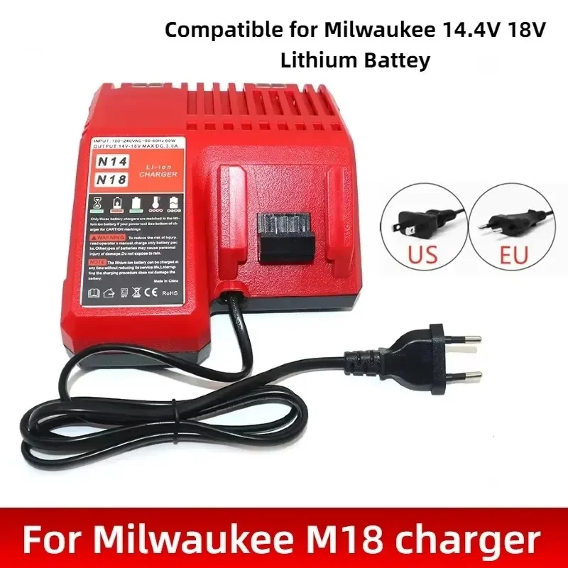 Аккумуляторные батареи для Milwaukee M18B5 XC, литиевая батарея ION, зарядное устройство 18 В, 12,0 Ач для Milwaukee M18, 12 В ~ 18 В