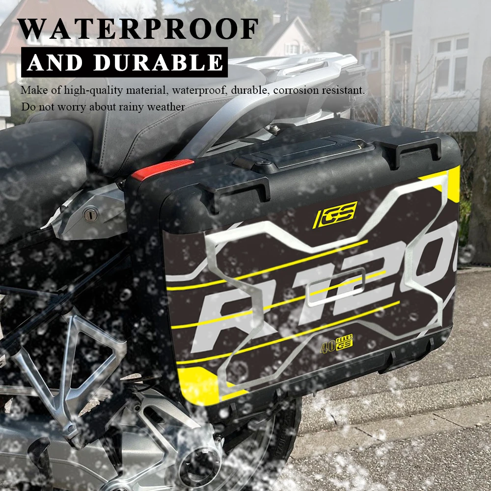 ملحقات ملصق صناديق جانبية للدراجات النارية لـ R1250GS R 1250 GS 1250GS شارات مقاومة للماء لسيارات BMW Vario Case R1200GS R1200 1200GS