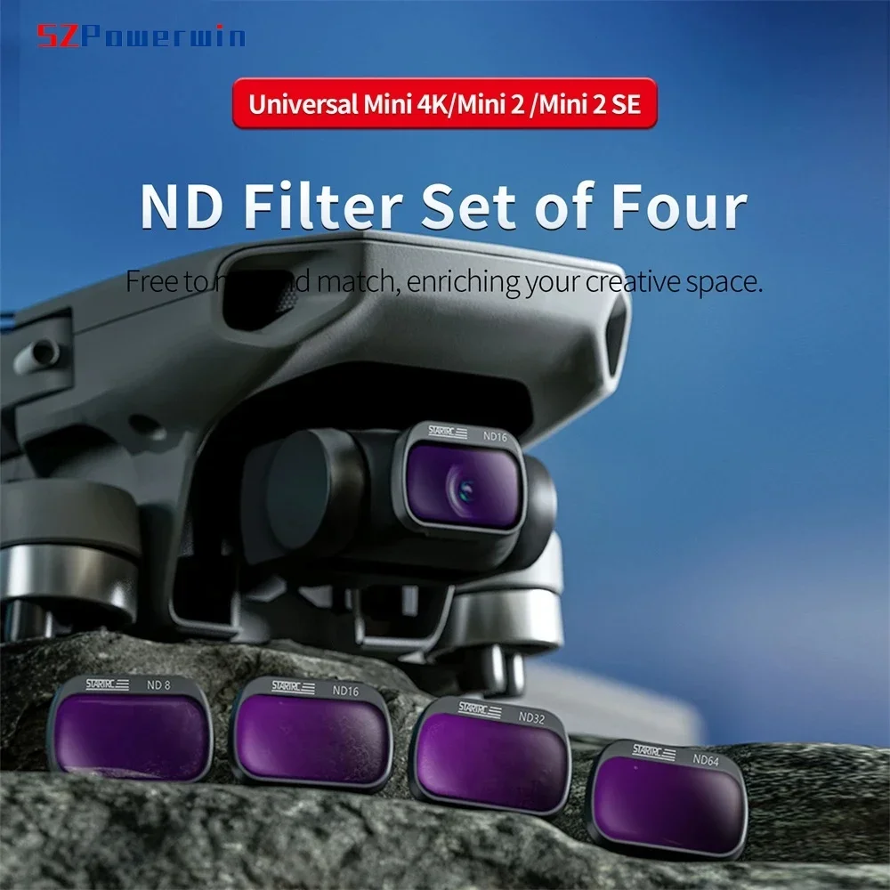 For DJI Mini 4K Mini 2 SE Mini 2 Special Filter Set with Multi Layer Coating, Scratch resistant, Dustproof，ND8 ND16 ND32 ND64