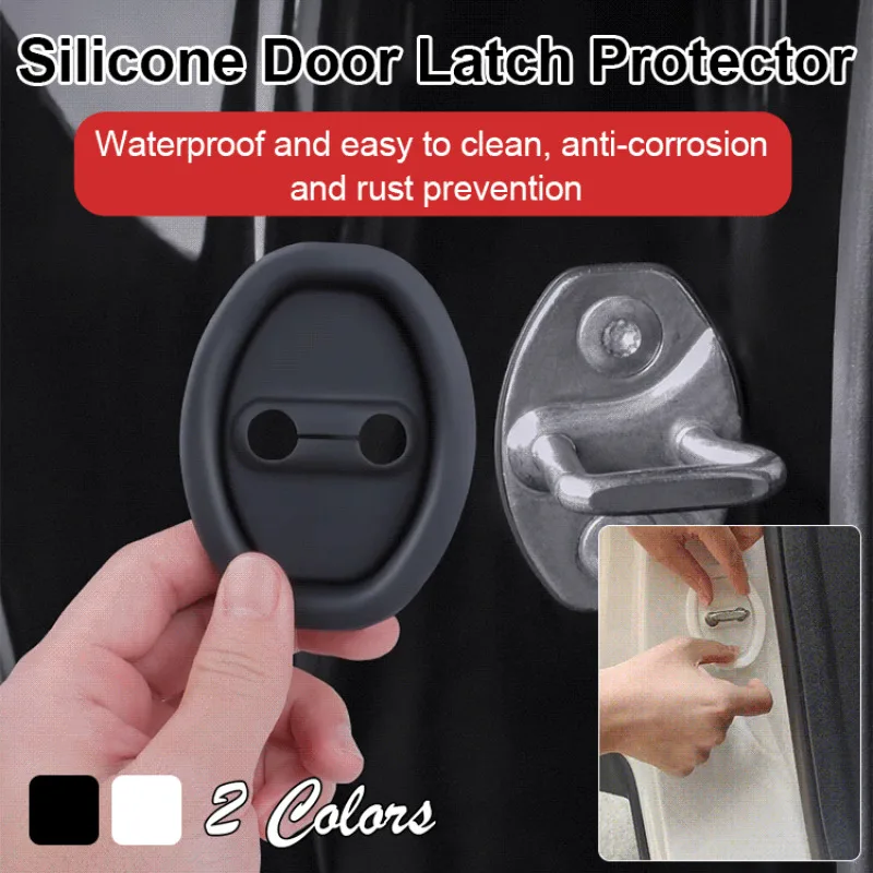 Silicone Door Lock Buckle Protective Cover Car Door Lock Shock Absorbing Cushion Anti-collision Stickers Total Protection