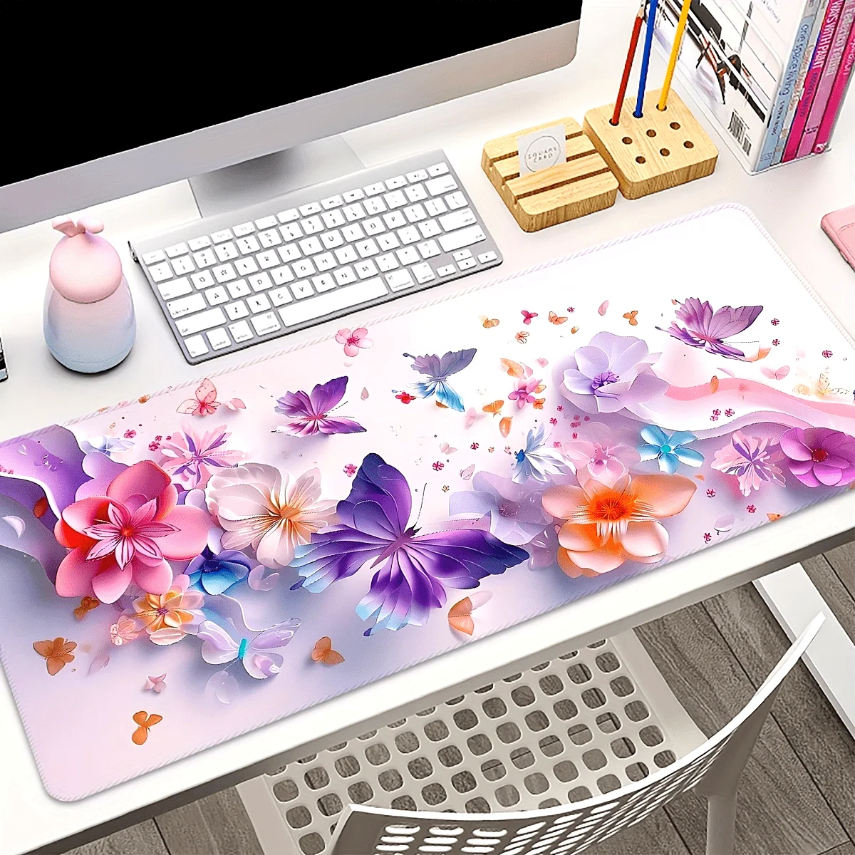 

Large-scale Gaming E-sports Mouse Pad, Three-dimensional Butterfly Design, Rubber Anti-slip Pad, Suitable for Office and Home