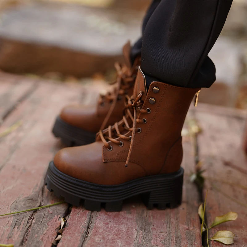 

1/4 Bjd Doll Shoes Handmade Color Blocked Thick Soled High Top Lace Up Shoes For Big Uncle Doll Casual Boots Accessories Toy