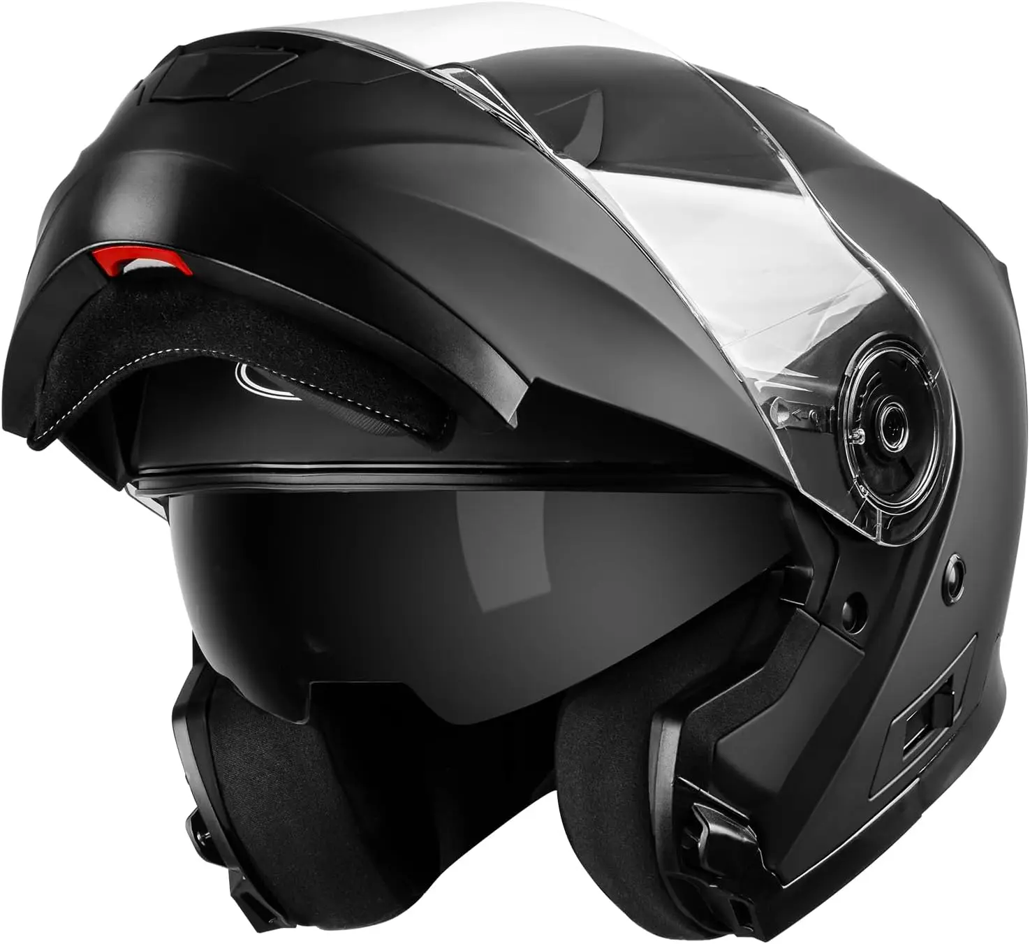 Open Face Motorcycle Helmet, DOT Approved 3/4 Moped Helmet, Dual Visor, Quick Release, Scooter Pack