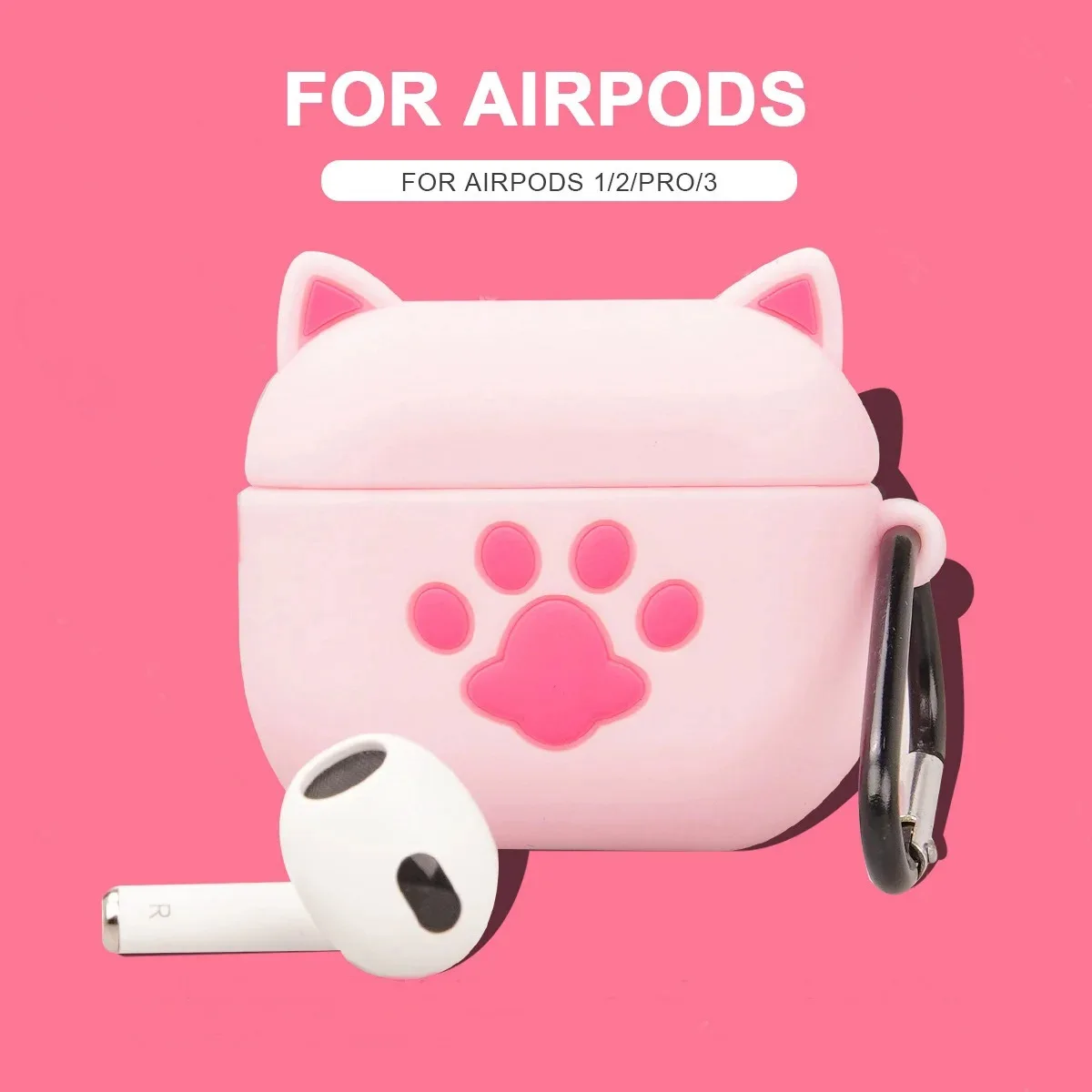 3D Cute Lucky Cat Case For Apple AirPods 1 2 Pro Bluetooth Headphone Cover 3rd Air pods Pro2 Silicone Soft Cover Protective Case