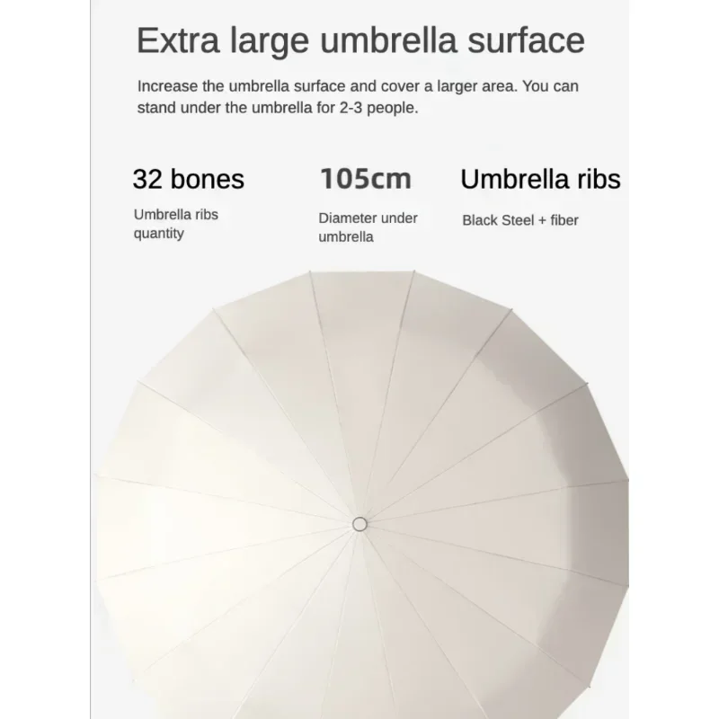 

Automatic Bone Uv Umbrella Waterproof Ultra-strong Sunny 32 Parasol Rainy Sunshade Windproof Men Sunproof Double For And