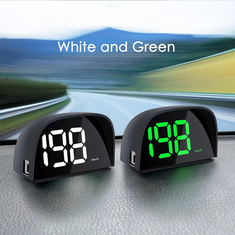 Vjoycar New GPS HUD Digital Speedometer White / Green Display Plug and Play Big Font Car Electronics Accessories for All Cars