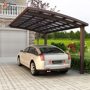 Kanopi Garasi Carport Logam Luar Ruangan Penutup RV Atap Polikarbonat Aluminium 3x6 untuk Perlindungan Parkir Mobil Garden Courtyard Villa 10 carport logam penjualan terbaik - №
