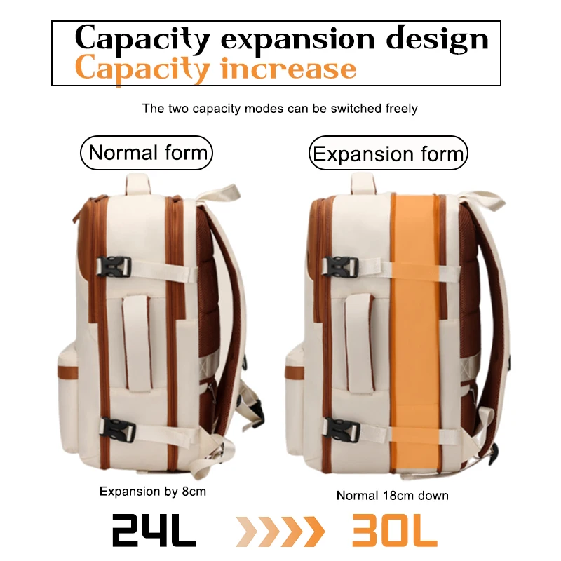 حقيبة ظهر للسفر سعة 40 لترًا، حقيبة ظهر للسفر والتنقل للكمبيوتر المحمول للأعمال، مناسبة لأجهزة الكمبيوتر المحمولة مقاس 15.6/17.3 بوصة #4