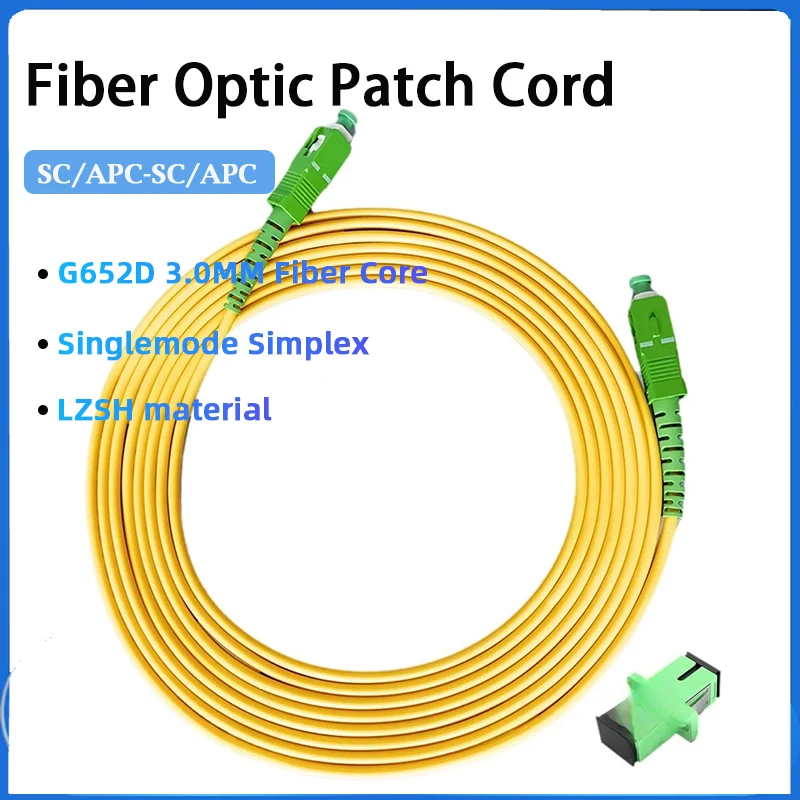 Cable de Fibra Óptica KATORD 1M/2M/3M/5M/10M/15M/20M/30M SC/APC-SC/APC, Cable de Extensión Monomodo FTTH con Adaptador Gratuito