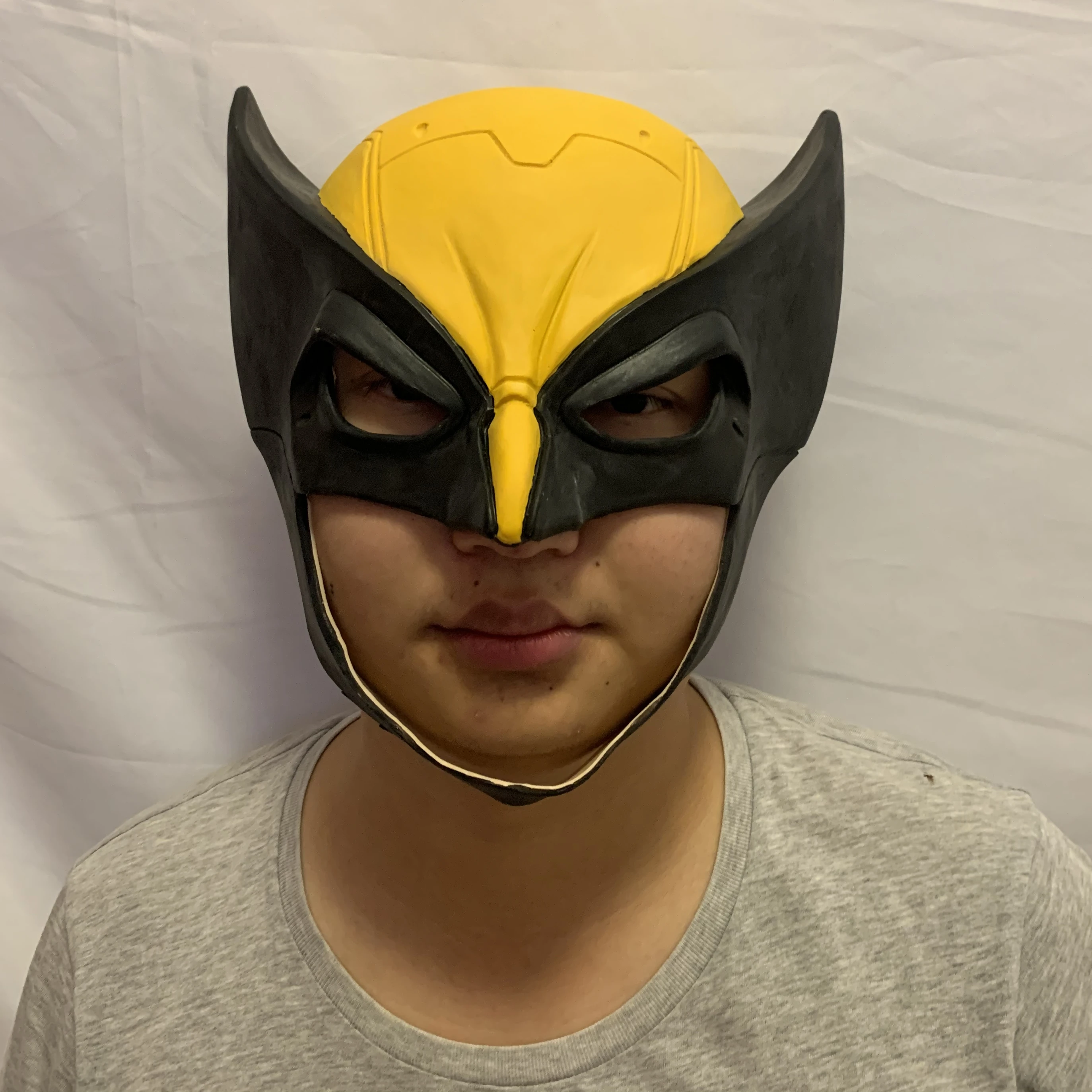 Máscara de Lobezno de alta calidad, casco de media cara de látex, Animal divertido, Lobo, James Howlett, película, Cosplay, accesorios de fiesta de Halloween