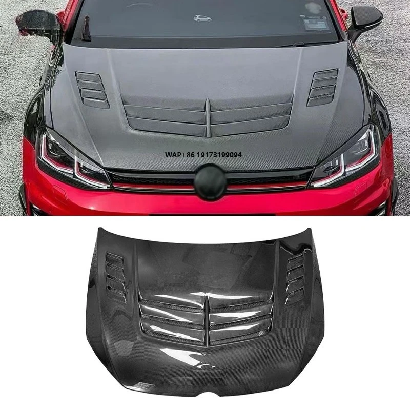 

Carbon Hood for Golf 7 7.5 MK7 MK7.5 GTI 2016 V-aris Style Carbon Fiber Hood Bonnet Engine Cover Bodykit