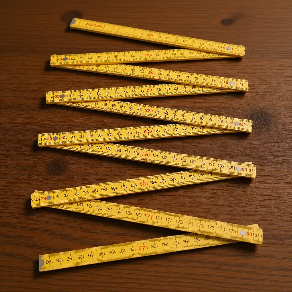2 Meter Wooden Double Sided Folding Ruler Birch Precision Measuring Tool for Woodworking Construction Classroom Carpentry