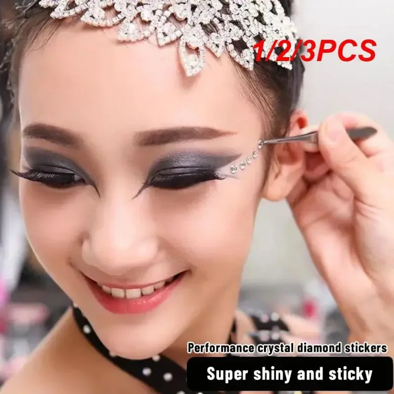 1/2/3PCS Self Adhesive Pearl Face Tattoo Face Jewels Beauty Body Brow Makeup Eyeshadow Stickers 3D Beauty