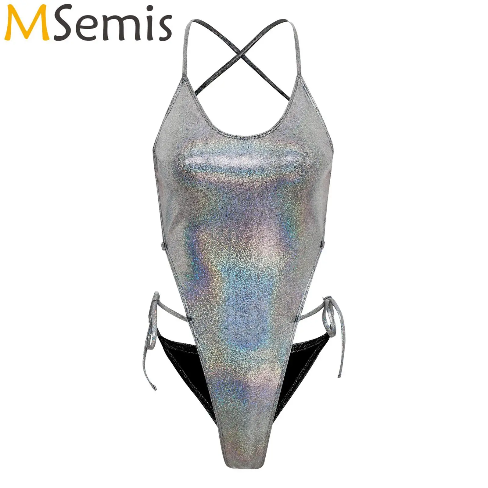 

Womens One-piece Bikini Swimwear Padded Backless Gradient Color Bodysuit Swimsuit Bathing Suit for Swim Beach Tropical Travel