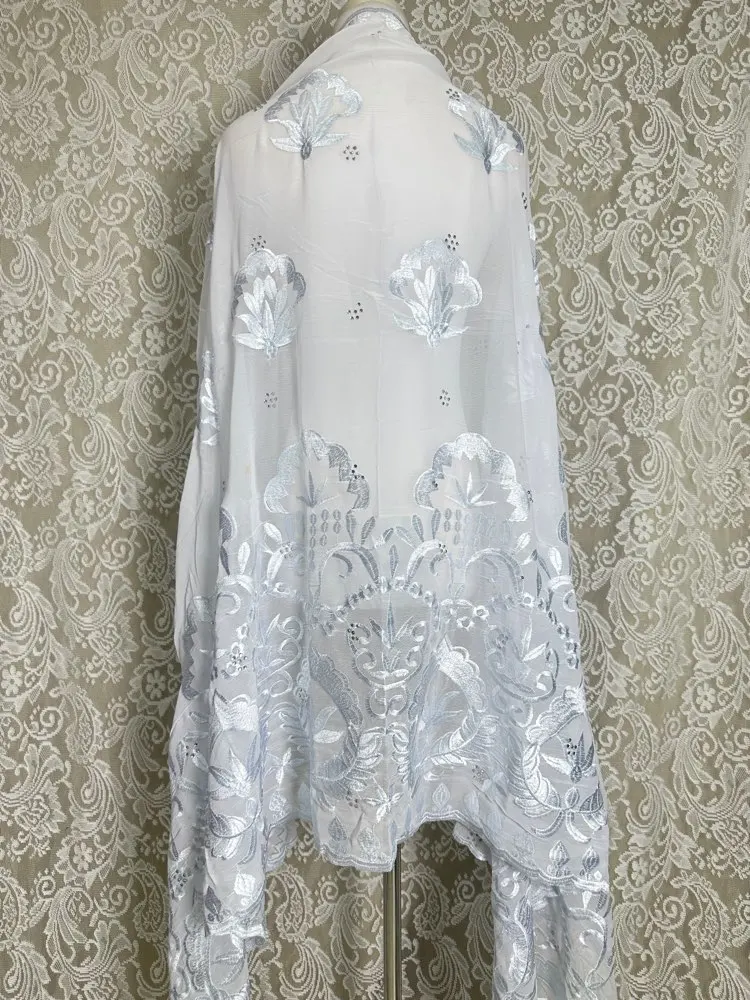 وشاح حجاب إسلامي أفريقي بالجملة 2 متر × 1 متر زهور تقليدية أنيقة قابلة للتنفس شال شيفون رخيص للنساء الصلاة أفريقيا #2