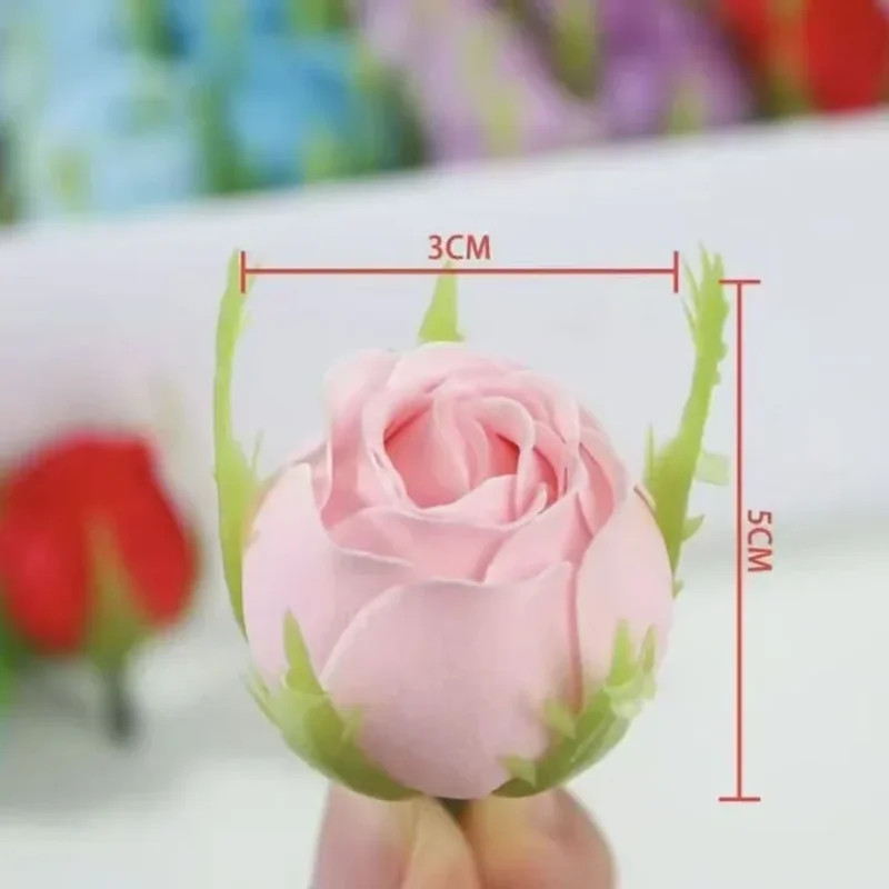50 Stück Barbie Rosenknospen Künstliche Blumenköpfe DIY Bastelmaterialien für Blumensträuße, Geschenkboxen, Hochzeits- und Heimdekorationen – Detail 2
