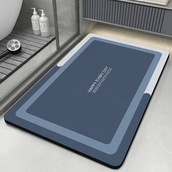 Diatomite Bath Mats Bathroom Absorbent Anti Slip Floor Mat Foot Carpet Quick Dry Shower Toilet Rug Doormat Washable