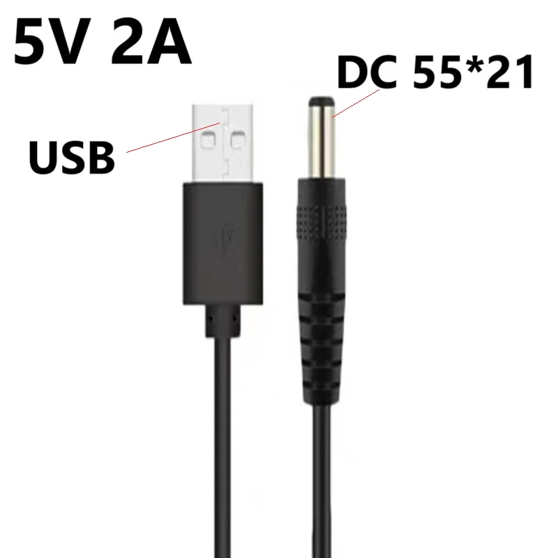 Kabel catu daya USB konektor USB, 5V 9V 12V 2A 1A USB ke DC 5.5x2.1mm 5.5x2.5mm 3.5x1.35mm Jack plug pengisian kabel daya