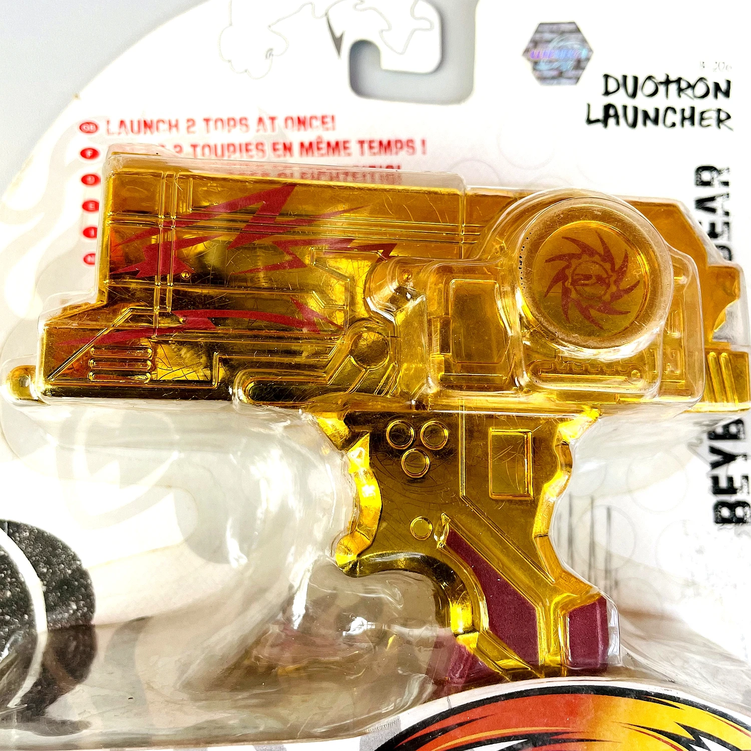 GENUINE Toupie Beys B-206 MFB Metal Masters - Gold Duotron Launcher Gear in original packaging