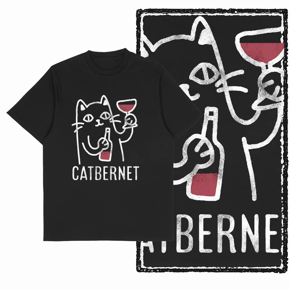 Funny Cool Cat Graphic Print men's t-shirt Black Big Size Unique T Shirt For Men Loose Creative Tshirt Novety Tee Shirt G53