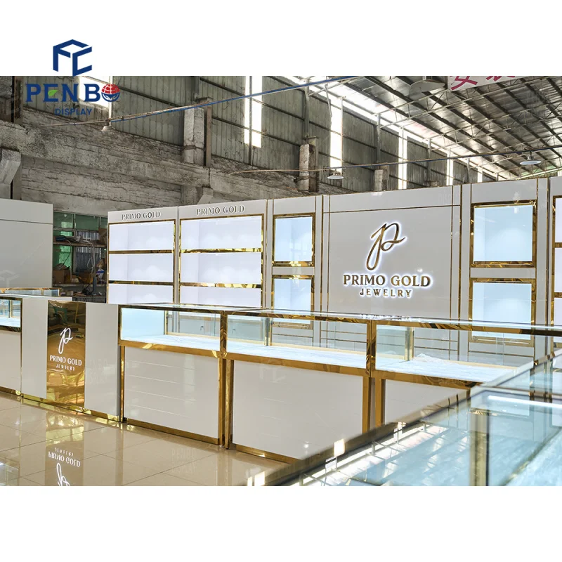 custom.Custom Jewelry Showcase Modern Necklace and Jewellery Shop Led Light Multi Layer Display Wall Showcase