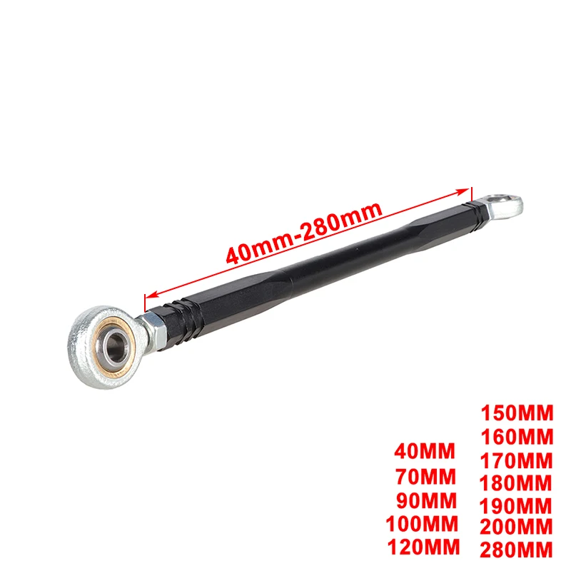 CNC Aluminum Motorcycle Footrest Foot Pegs Rear Set Gear Shift Shifter Rod Adjustable Lengths 40-280mm for Custom Chopper Bikes