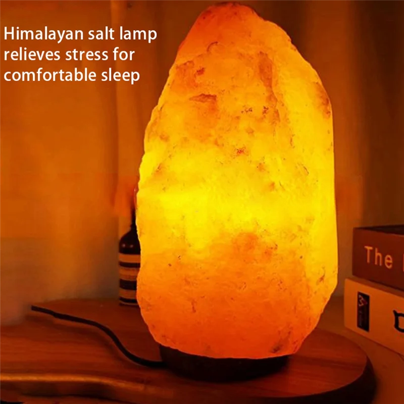 Himalayas Crystal Salt Lamp USB LED Atmosphere Light Air Purifier Night Light Bedroom Living Room Decorative Light UK