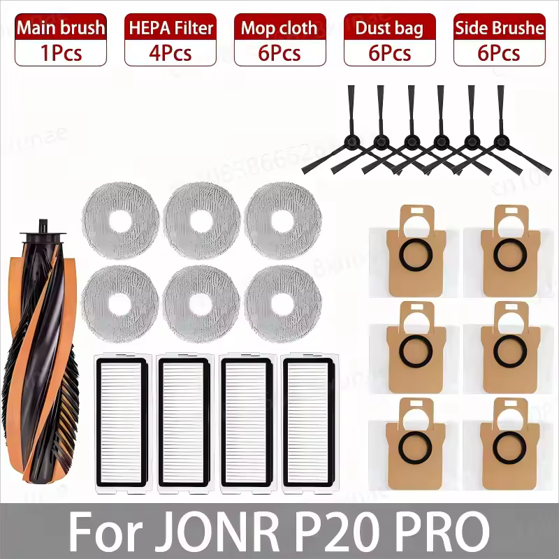 For JONR P20 PRO / T5 Pro Robot Vacuum Cleaner Accessories Main Side Brush Hepa Filter Mop Cloth Dust Bag Replacement - Image 10