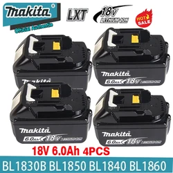 100% Original Makita Rechargeable Power Tool Battery, Replaceable LED Lithium-ion, 18V LXT BL1860B BL1860BL1850 BL1830 6.0 Ah