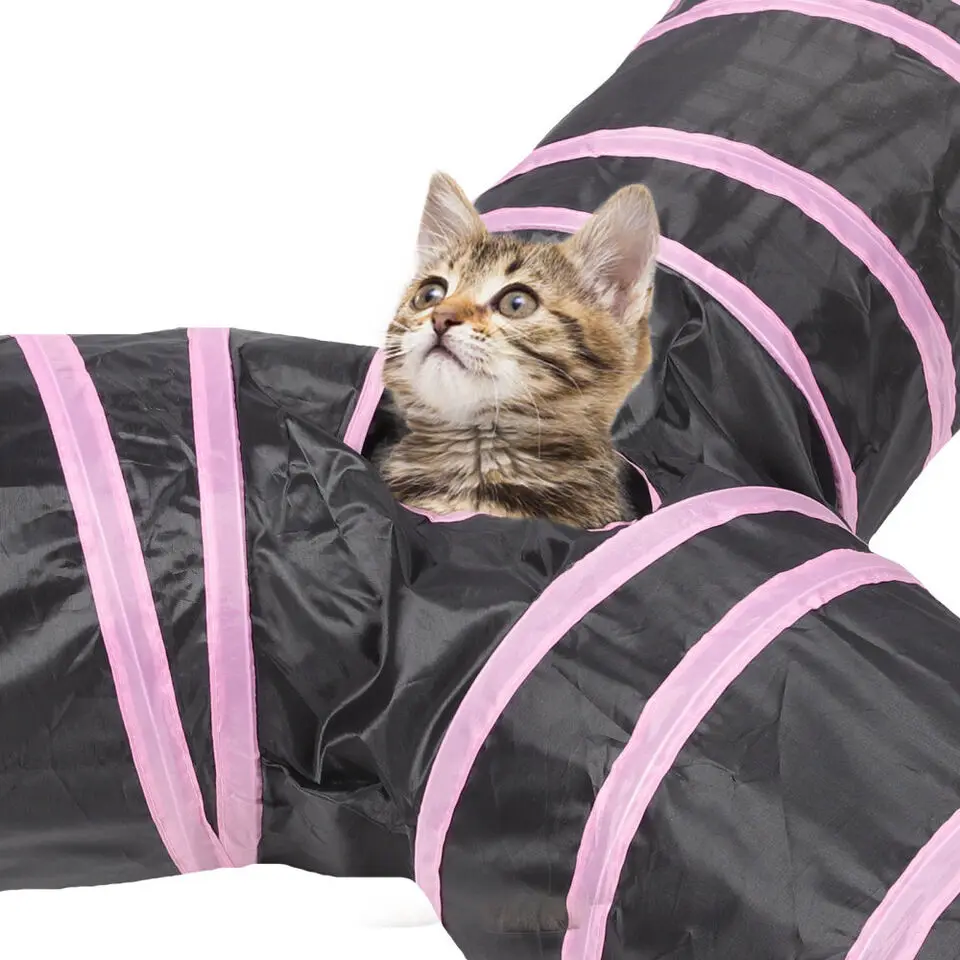 Tunnel de jeu pliable pour animaux de compagnie, résistant à l'usure, jouet froissé pour chats, overd'inde, lapins, fournitures amusantes pour chats