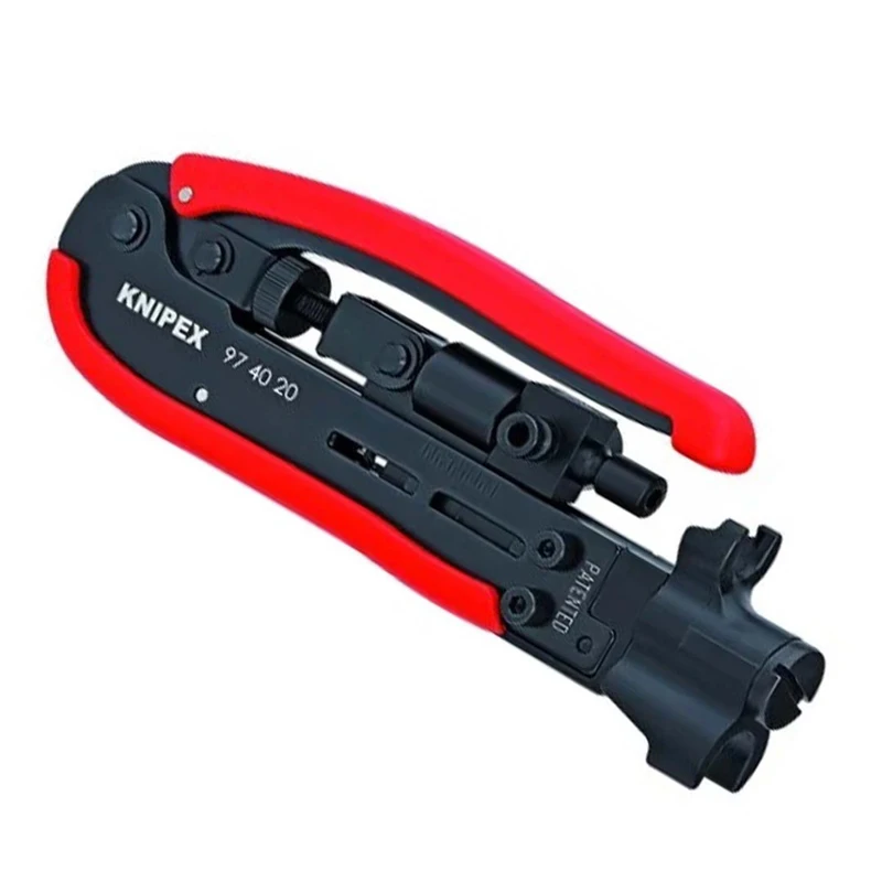 KNIPEX 97 40 20 SB Coax Conectors Crimping Tool Robust Design Adjustable Rotatable Tool for Crimping F BNC and RCA Connector