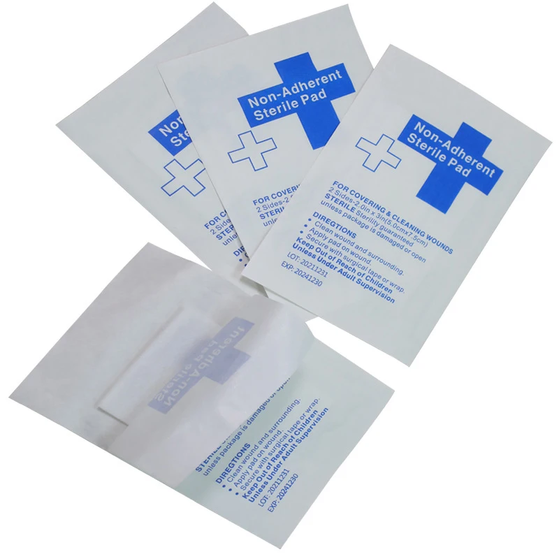 10 Pcs Non-Adherent Pads Sterile 100% Cotton Non-Stick Waterproof Wound Dressing and Burn Care Soft Highly Absorbent