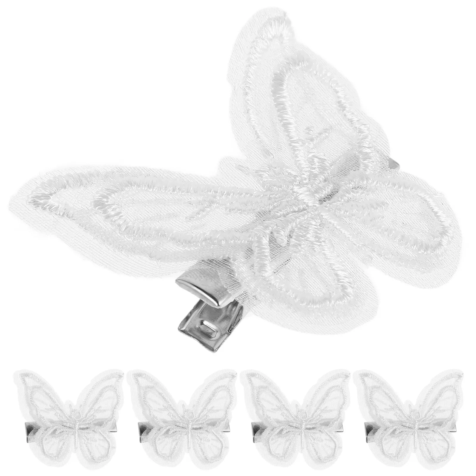 

5Pcs Butterflies Hair Clip Lace Embroidery Barrettes Elegant Hairpins for Girls Women Birthday Christmas Party Accessories