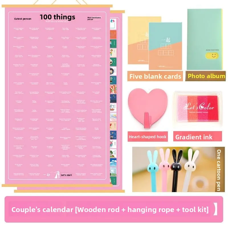 

Couple's Must-Do 00 Things Love Che in Small Cards Pink Sle eeting Cards between Husba And Wives Vntine's Day Gifts