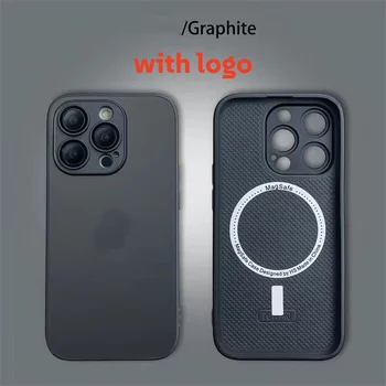 Magsafe AG Frosted Glass Phone Case Suitable For IPhone 16 Pro Plus Iphone 15 Pro Max 14 13 12 Phone Cover with Logo Magnetic