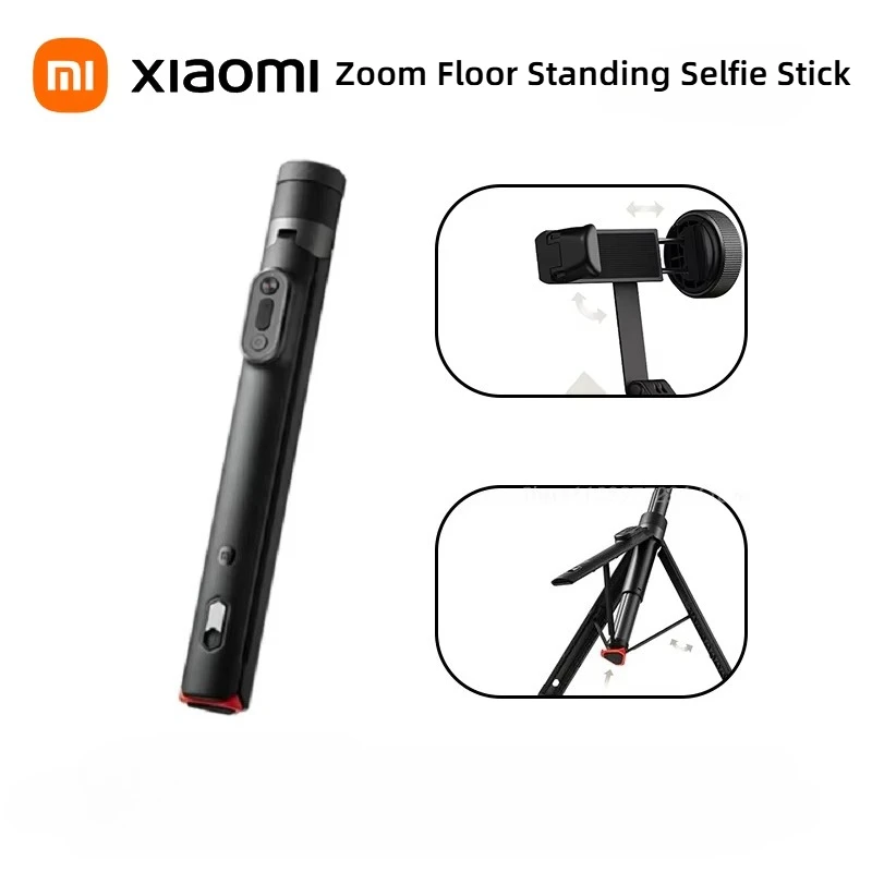 Original Xiaomi Zoom Ground Selfie Stick Tripod 1.6m One Key Expand Stable Base Wireless Remote Shutter for Vlogging Selfies